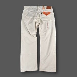 Levi's 501 Original Fit Jeans 40x30 White Button Fly Straight Leg 100% Cotton